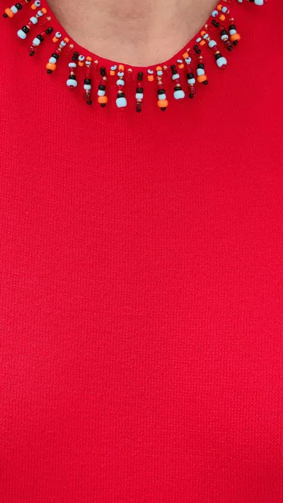 Staud Backless Dress In Red