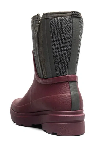 Bogs Hazel Mid Zip Rain Boot In Burgundy