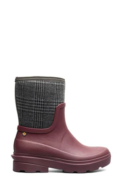 Bogs Hazel Mid Zip Rain Boot In Burgundy