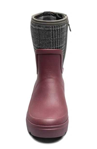 Bogs Hazel Mid Zip Rain Boot In Burgundy