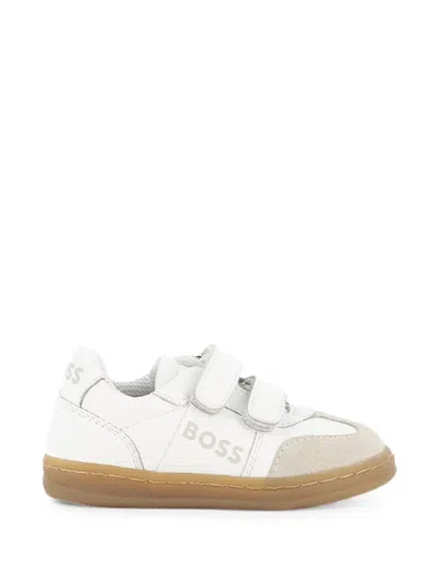 Bosswear Logo-print Touch-strap Sneakers In White