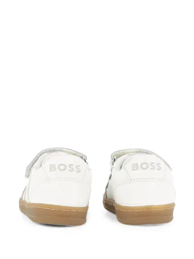 Bosswear Logo-print Touch-strap Sneakers In White