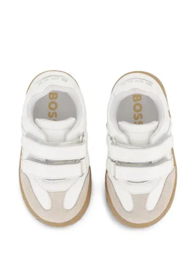 Bosswear Logo-print Touch-strap Sneakers In White
