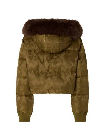 Pinko Camouflage-pattern Puffer Jacket In Green