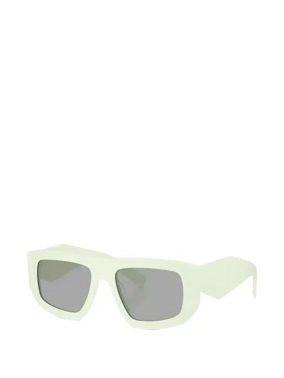 Prada Geometric-frame Sunglasses In White