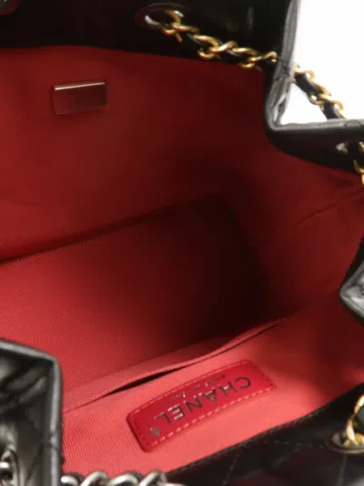 Pre-owned Chanel Gabrielle Cc Backpack In Black