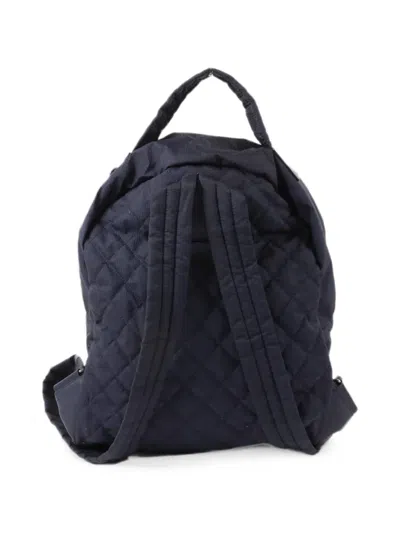 Pre-owned Chanel Cc Quilted Backpack In Blue