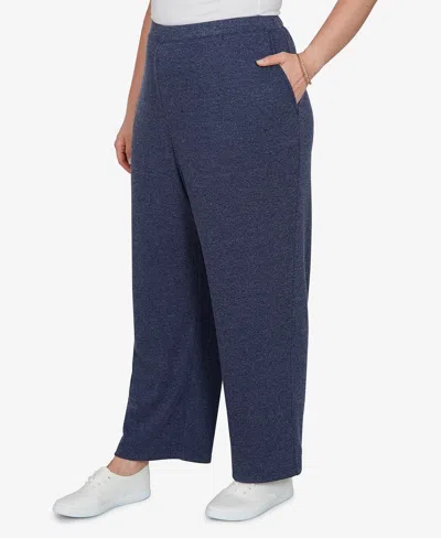 Alfred Dunner Plus Size Brushed Heather Pull-on Pants In Blue