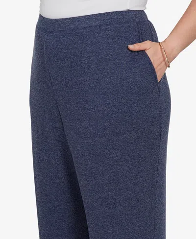 Alfred Dunner Plus Size Brushed Heather Pull-on Pants In Blue