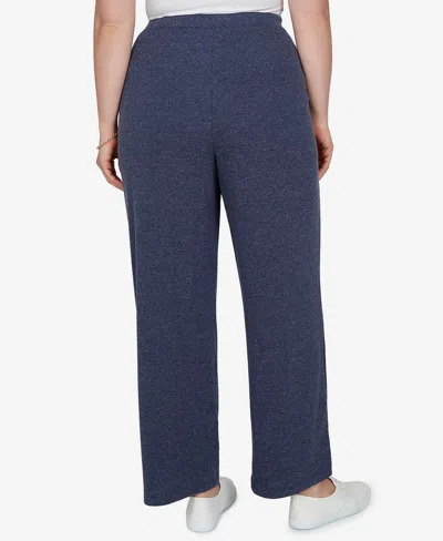 Alfred Dunner Plus Size Brushed Heather Pull-on Pants In Blue
