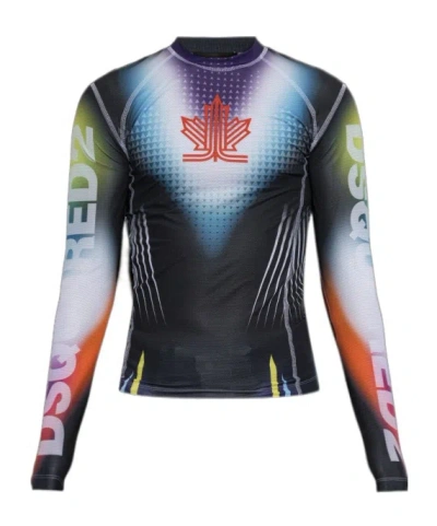 Dsquared2 Graphic-print Long-sleeve T-shirt In Multi