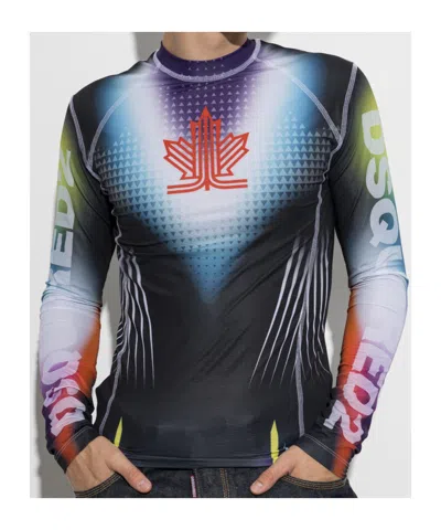 Dsquared2 Graphic-print Long-sleeve T-shirt In Multi