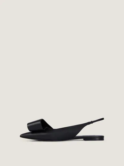 Givenchy Black Twisted Ribbon Slingback Ballerina Flats In Black