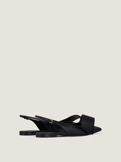 Givenchy Black Twisted Ribbon Slingback Ballerina Flats In Black