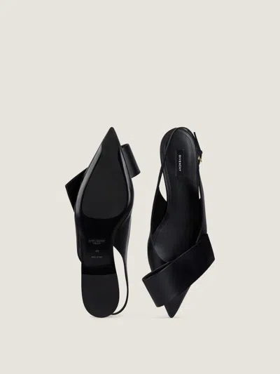 Givenchy Black Twisted Ribbon Slingback Ballerina Flats In Black