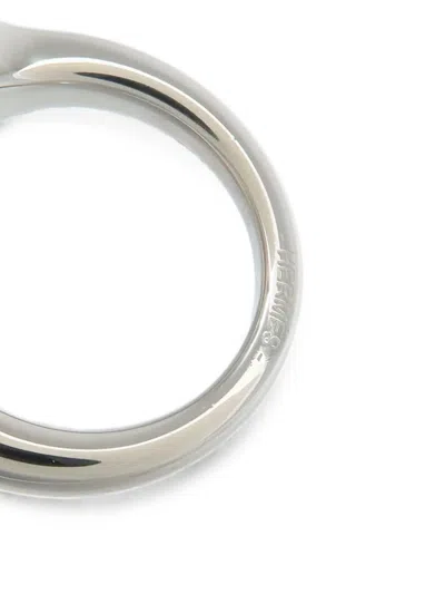 Pre-owned Hermes Scarf Ring In Silver