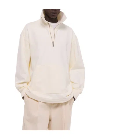 Helmut Lang Quarter-zip Sweatshirt In White
