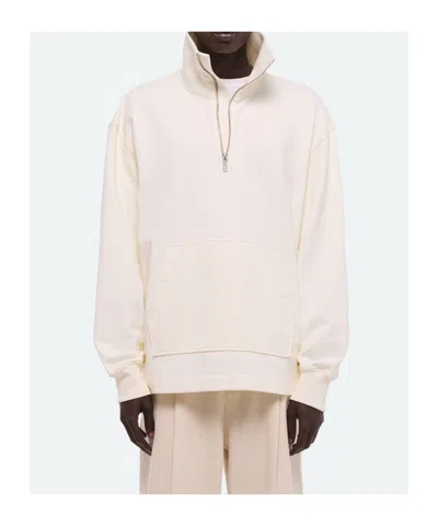Helmut Lang Quarter-zip Sweatshirt In White