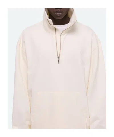Helmut Lang Quarter-zip Sweatshirt In White