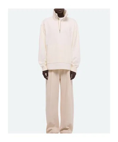 Helmut Lang Quarter-zip Sweatshirt In White