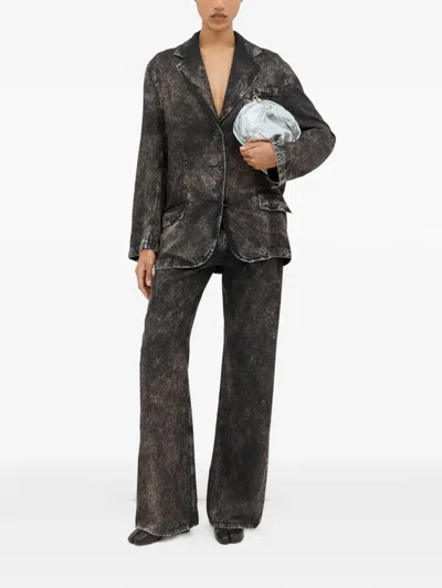 Acne Studios Distressed Twill Blazer In Black