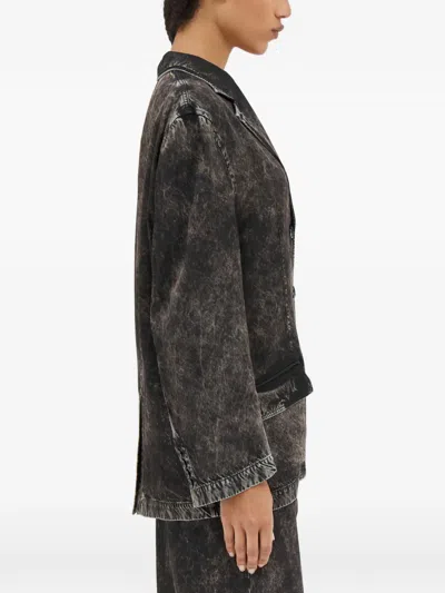 Acne Studios Distressed Twill Blazer In Black