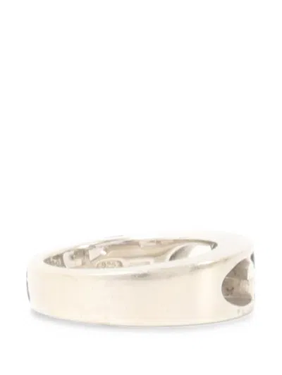 Pre-owned Gucci Interlocking Gg Ring In Silver