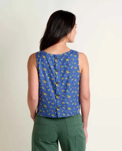 Toad And Co Taj Hemp Button Back Tank In Blue