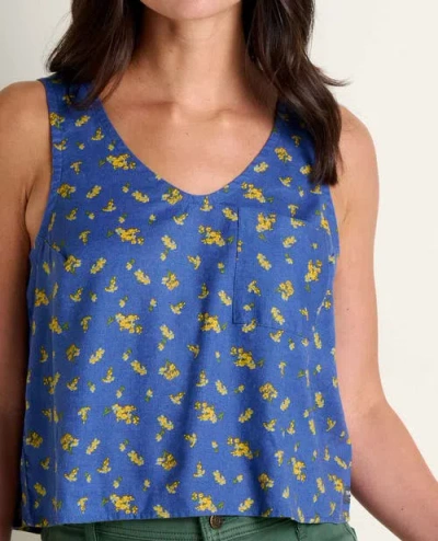 Toad And Co Taj Hemp Button Back Tank In Blue