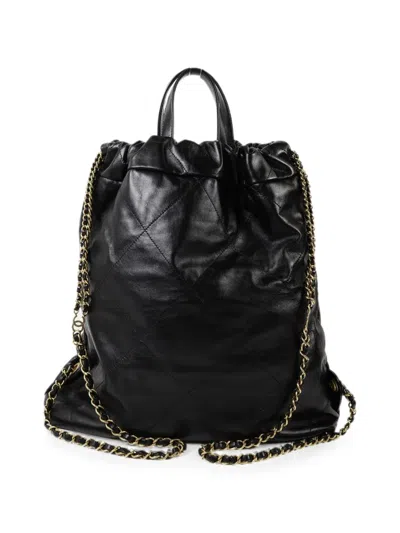 Chanel 22  Quilted Backpack In Black