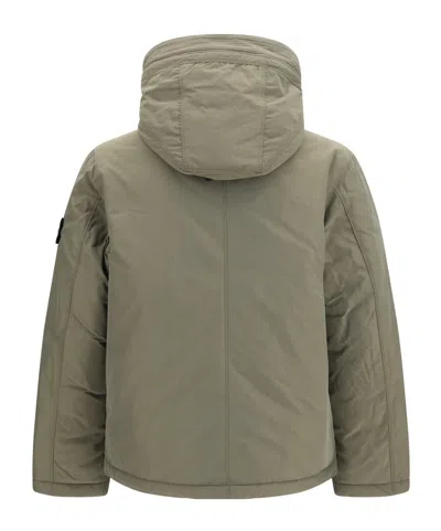 Stone Island Bicolor Polyester Shell Jacket In Gray