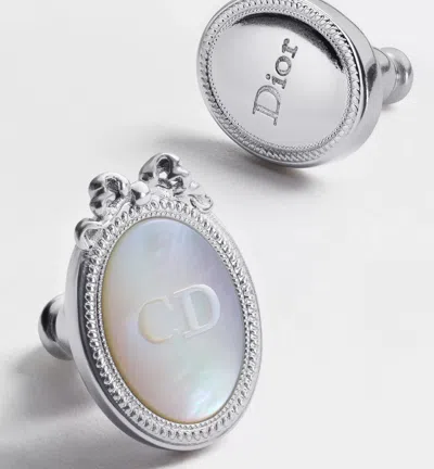 Dior Medaillon Earrings In Silver