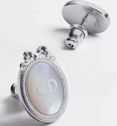 Dior Medaillon Earrings In Silver