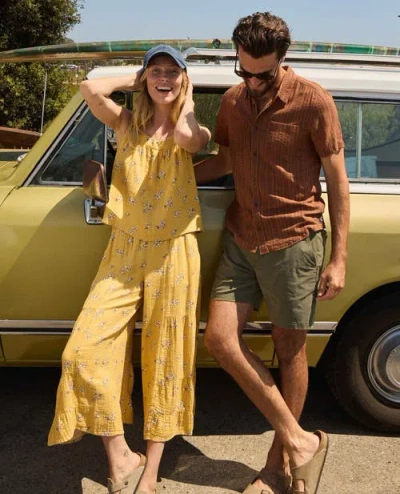 Toad And Co Tate Double Weave Palazzo Pants In Yellow