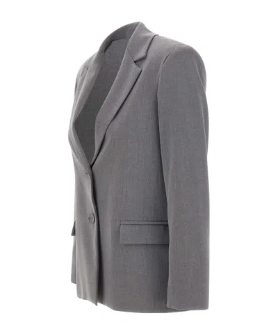 Kaos Flap-pocket Single-breasted Blazer In Gray