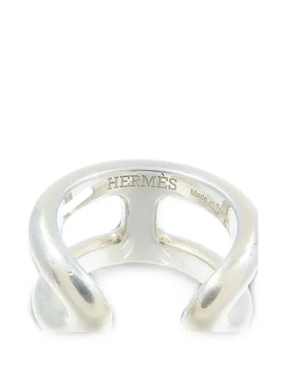 Pre-owned Hermes Osmose Ring In Silver
