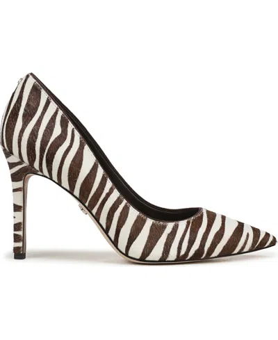 Sam Edelman Hazel Pointed Toe Pump In Zebra Brahma Hair
