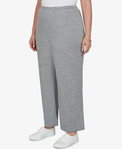 Alfred Dunner Plus Size Brushed Heather Pull-on Pants In Gray