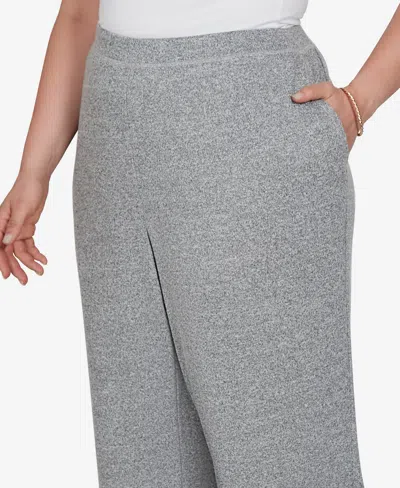 Alfred Dunner Plus Size Brushed Heather Pull-on Pants In Gray
