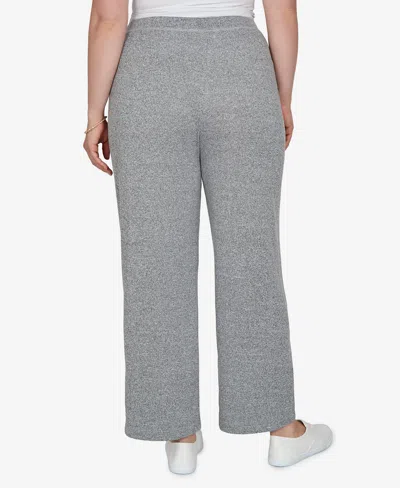 Alfred Dunner Plus Size Brushed Heather Pull-on Pants In Gray