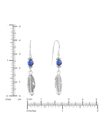 Macy's Stone Beaded Leaf Drop Earrings In Silver
