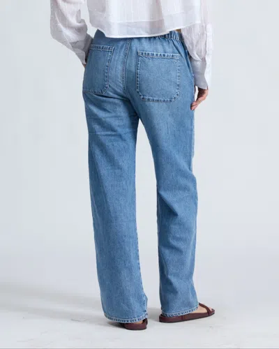 Rag & Bone Miramar Terry Pull On Wide Leg Sweatpant Jeans In Sport In Blue