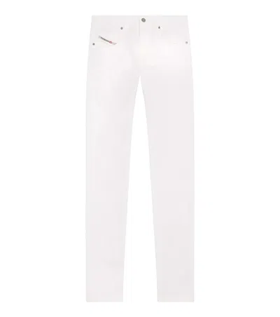 Diesel White Slim Solid Jeans In White