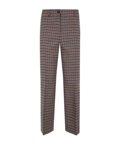 Seventy Houndstooth-pattern Tailored Trousers In Gray