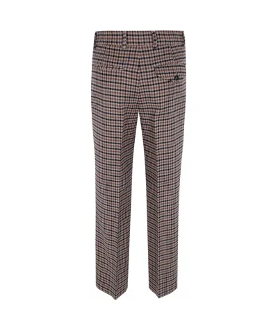 Seventy Houndstooth-pattern Tailored Trousers In Gray