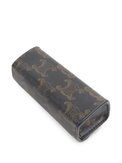 Pre-owned Celine Triomphe-pattern Jewelry Case In Brown