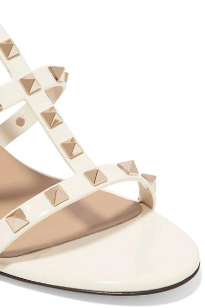Shop Valentino The Rockstud Patent-leather Sandals