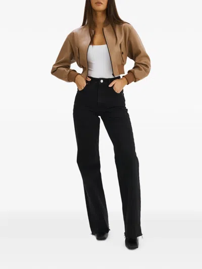 Lamarque Evelin Cropped Jacket In Brown