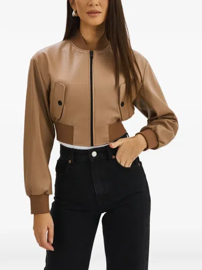 Lamarque Evelin Cropped Jacket In Brown
