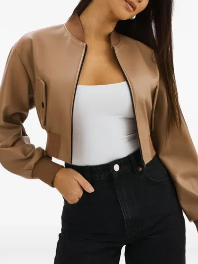 Lamarque Evelin Cropped Jacket In Brown